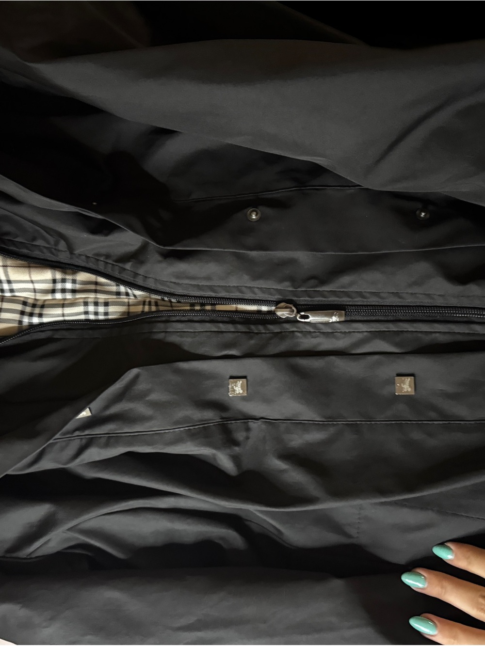 Burberry Black Trench Coat with Signature Check Lining - Picture 3 of 4